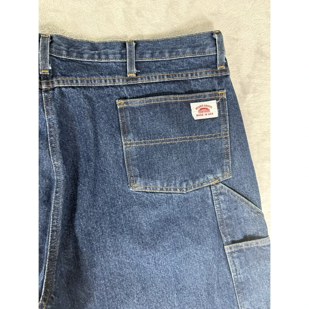 Round‎ House Carpenter Jeans Men's 44x34 Blue Denim Made In USA Vintage